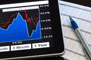 iPad with Graph - Financial Planning 